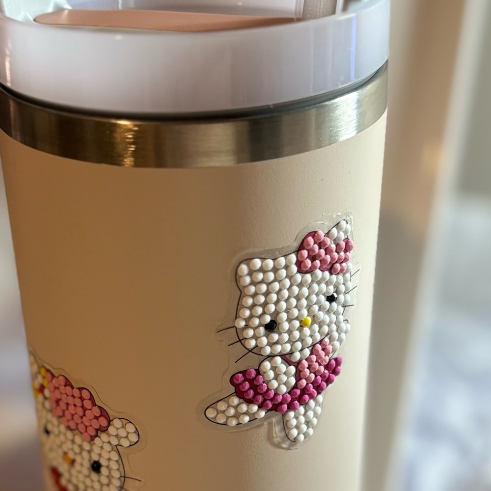 40oz Tumbler with Diamond Art Stickers Bling Cup Cute Aesthetic Drinkware - Picture 2 of 5